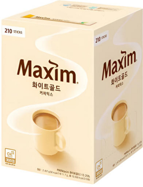 [블루존] 맥심 화이트골드 커피믹스 210개입 1개, 11.7g