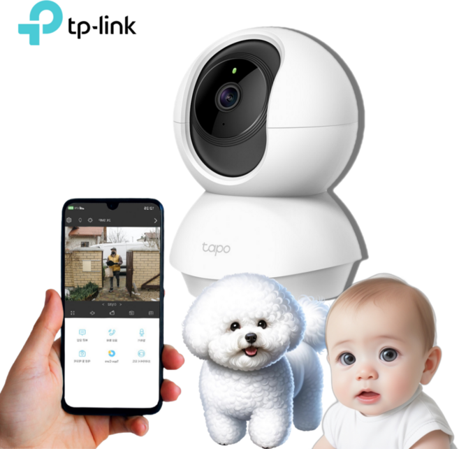 타포 360도 회전형 2K 고화질 스마트 WiFi 홈 카메라 실내용, 360도 회전형 2K고화질(TAPO C210), 1개