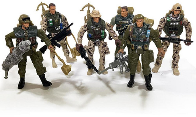 무기많은 특공대 군인인형 피규어세트 상상력 군인놀이 튼튼한, 1개