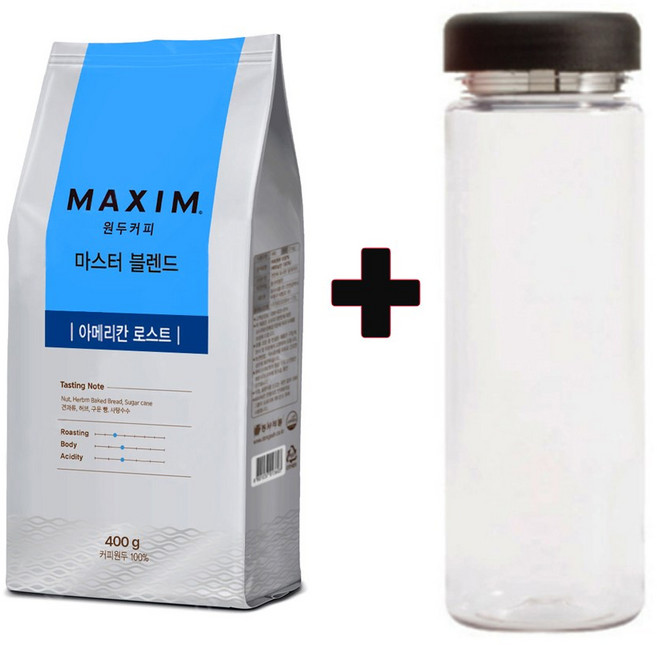 맥심 마스터 블렌드 아메리칸 로스트 원두커피 400gx1개+워터보틀, 400g, 1개