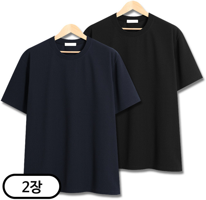 2장 세트 구김없는 리버플 옆트임 엠보 반팔티 (SCC5318PT)