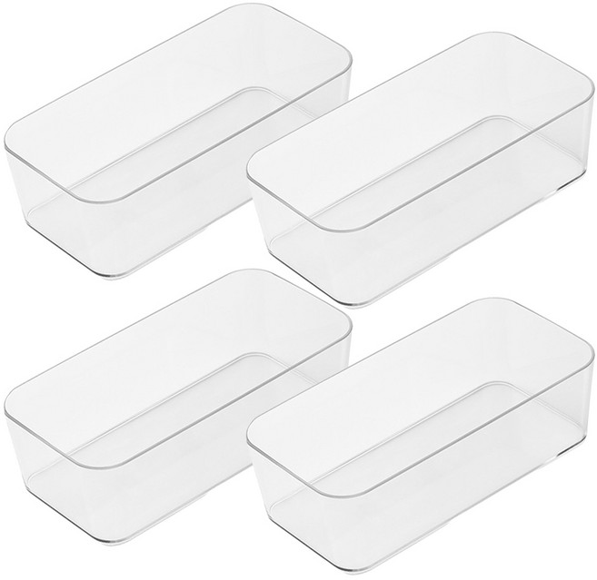 이지유 공간맞춤 서랍 정리 트레이 칸막이 수납 정리함 분리함 화장대 오거나이저, 4개, 투명