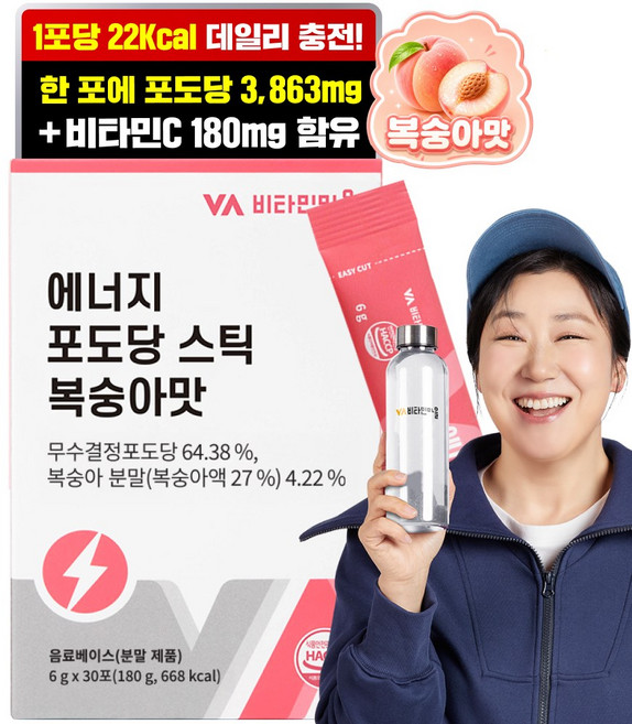 비타민마을 에너지 포도당 스틱 복숭아맛, 6g, 30개입, 1개