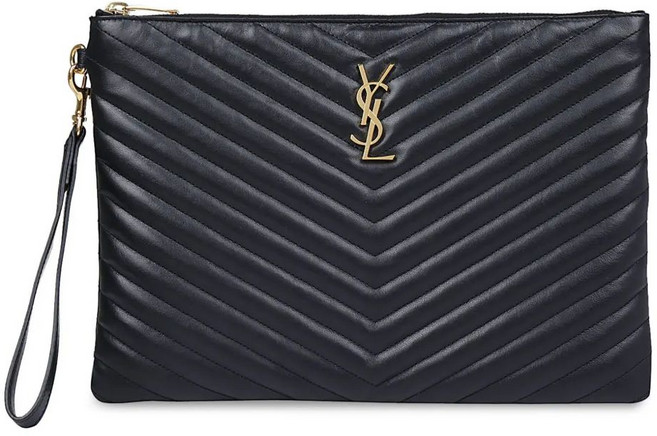 8위 - 생로랑 quilted monogram clutch bag