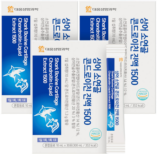 대웅생명과학 상어연골 소연골 액상 콘드로이친1500 진액 스틱, 3개, 30회분