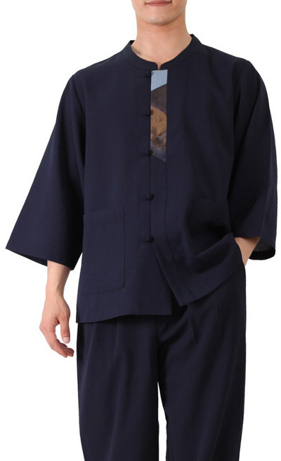 만덕몰 남성 린넨 조각배색 저고리바지 세트 절복 법복 생활한복(개량한복)