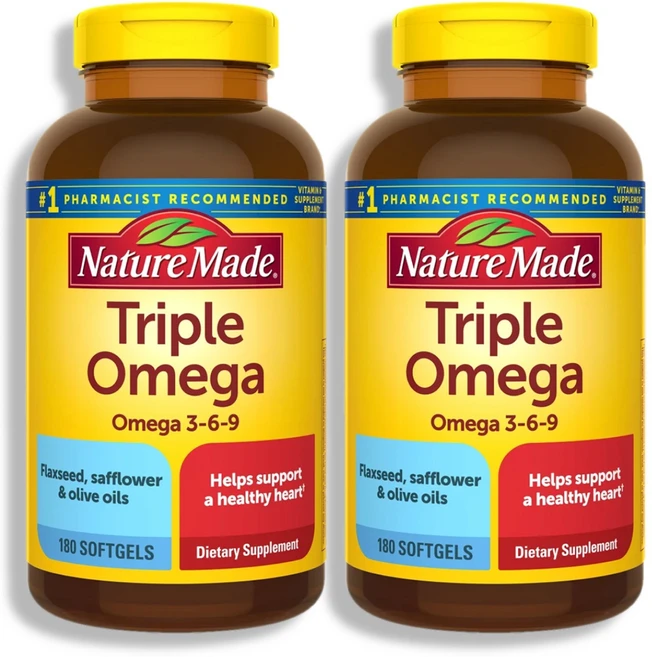 네이처메이드 트리플 오메가 3-6-9 180소프트겔 Nature Made Triple Omega 180, 2개, 180정 - 쿠팡