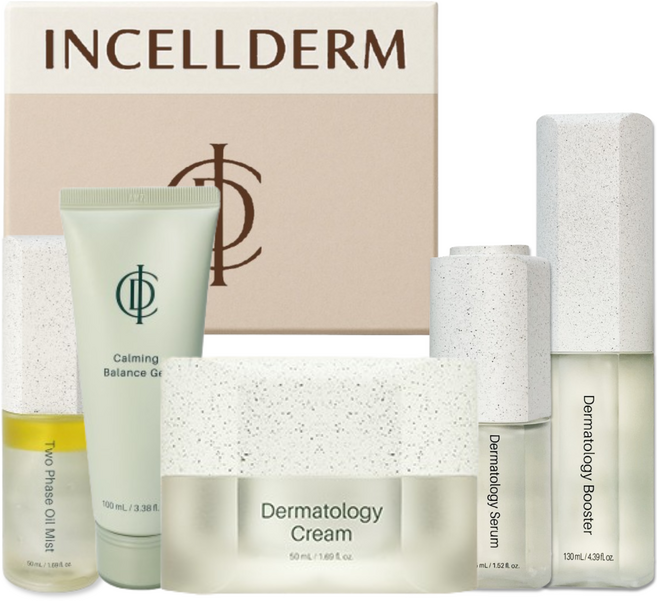 [바코드 식별 제품 정품QR] 인셀덤 5종 더마톨로지 패키지 (부스터 세럼 크림 카밍젤 미스트) INCELLDERM, 1개