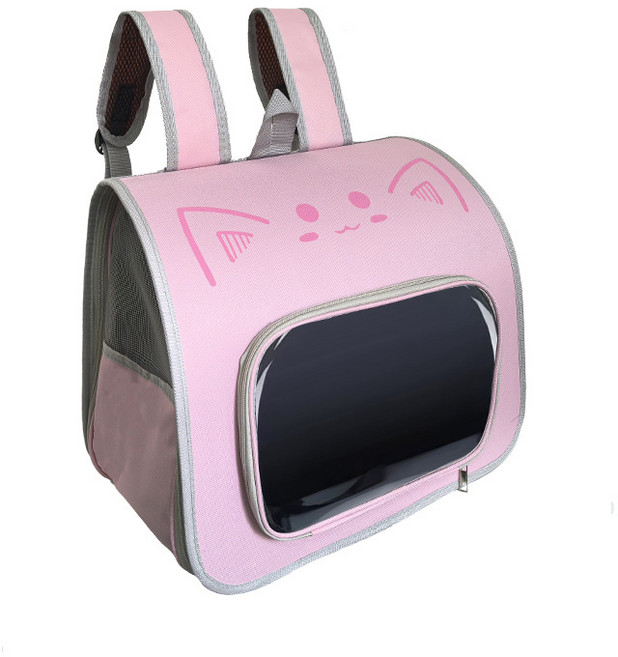 WoWo 반려동물 이동가방 백팩형삼면통풍 고양이강아지통용, 1개, 핑크색