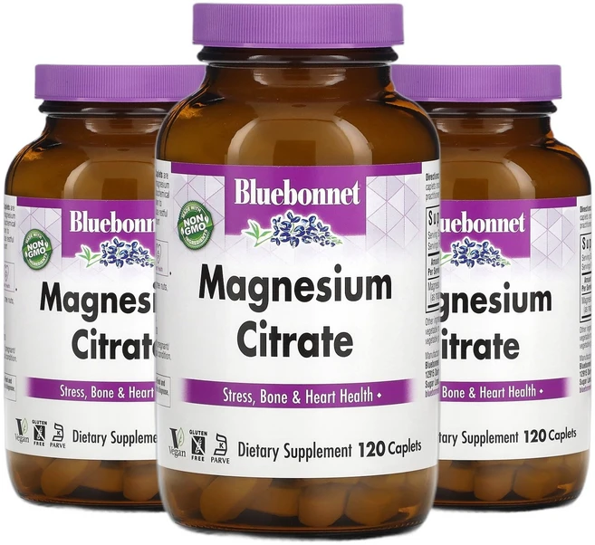 블루본넷뉴트리션 마그네슘 시트레이트 400mg 120정, 3개 - 쿠팡