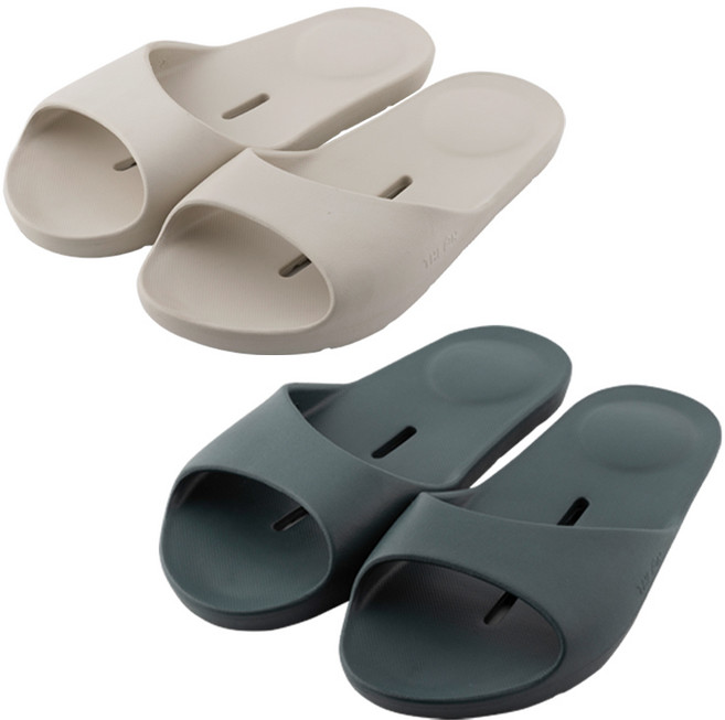 [2P세트] 에어셀 국산 푹신한 문에 안걸리는 욕실화, 1세트, 린넨베이지+모스그린