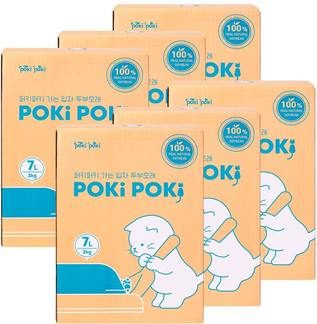 퍼키퍼키 가는입자 응고형 두부 고양이모래 3kg 9kg 18kg, 09_두부모래 복숭아향 3kg 6개, 6개