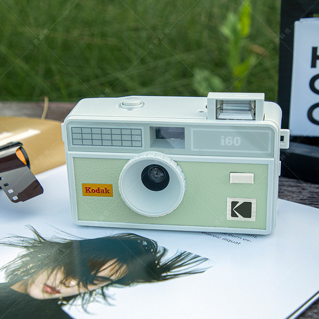 復古膠捲相機柯達i60傻瓜相機入門學生創意禮物帶閃光燈重複使用, 1個, 柯達i60新芽綠:1個