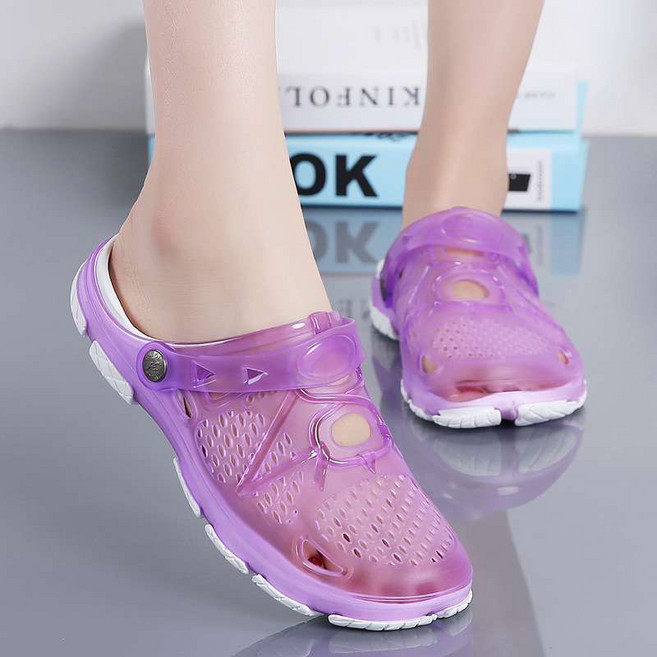 Z3JC 슬리퍼 여름 남녀 젤리 슈즈 펀칭 샌들 미끄럼 방지 내마모 빅사이즈 홀 슈즈