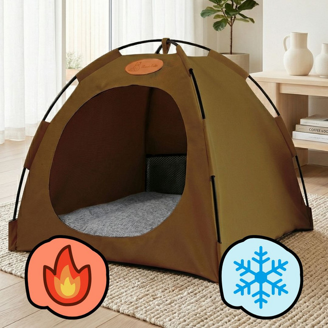 비니퍼니 반려동물 사계절 하우스 쿨하우스 숨숨집, 브라운, 1개