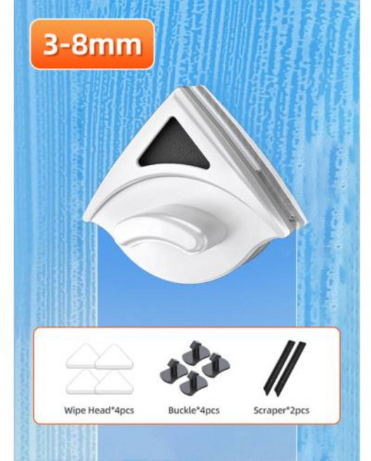 창문청소기 Joybos 조정 가능한 마그네틱 창 클리너 양면 브러시 유리 청소 가정용 도구 332mm, 1) 38mm