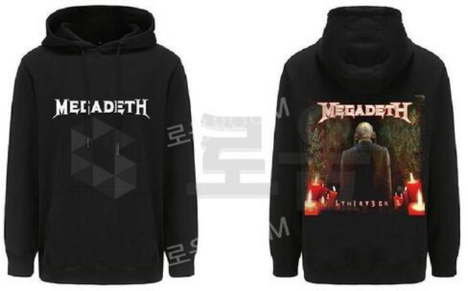 메가데스 Megadeth 프린트 티셔츠 가을 겨울 유니섹스 후드티 긴팔티 후드집업
