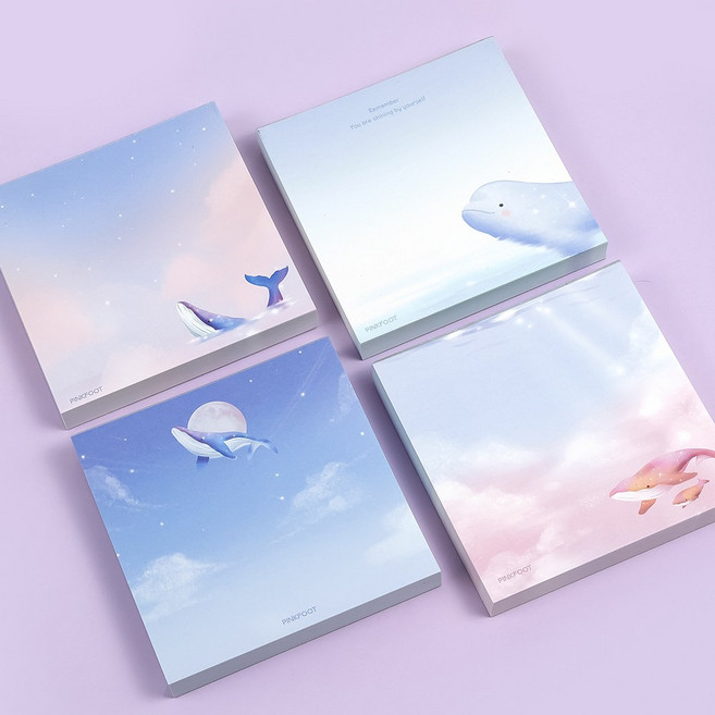 고래 떡메모지 4종 랜덤2개 1세트, 1개