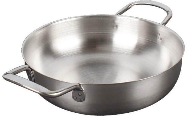 무자성 스텐 라면냄비 골드 해물냄비 가재건조대야채냄비 후라이팬 청국냄비, 스테인레스 스틸 자연 색상, 18cm, 1개