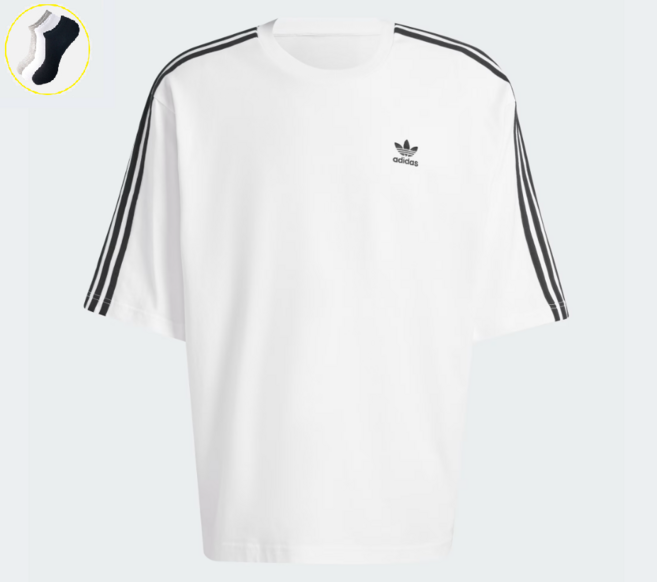 [국내매장판] 아디다스 아디컬러 3S 오버사이즈 티셔츠 + 데일리양말 증정