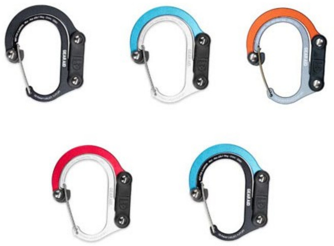 GEARAID 기어에이드 히어로클립 미니 포켓훅 카라비너 가방걸이, 스텔스블랙, 2개