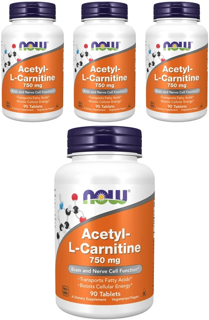 나우푸드 아세틸 L-카르니틴 750mg 타블렛 비건, 90개입, 4개, 90정 - 쿠팡