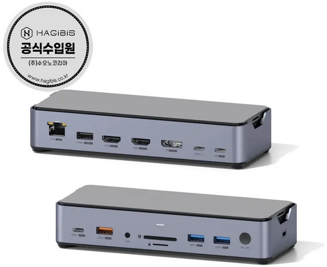 하기비스 8K트리플모니터 노트북 도킹스테이션 USB허브 SSD외장하드케이스 DK1403A, 1개