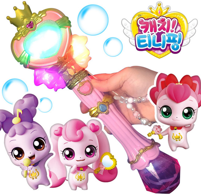 반짝반짝 LED 캐치티니핑 버블봉 사랑의 하츄핑 요술봉 비눗방울 비누방울 총 티니핑 버블건 장난감, 1개, 단품