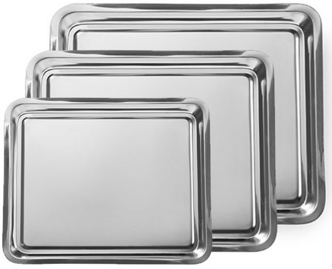 국내생산 강한 내구성 스테인레스 쟁반 트레이 밧드, 실버, 1개