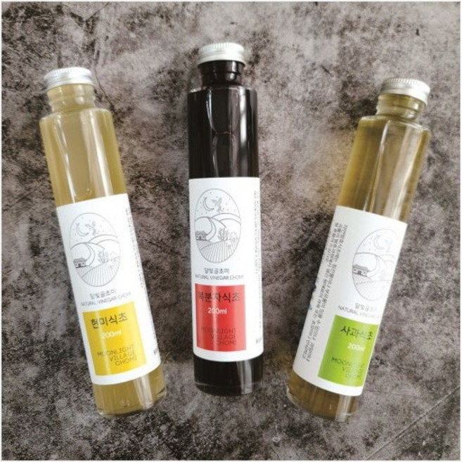 [달빛골초미] 천연발효 복분자식초 사과식초 현미식초, 1개, 200ml