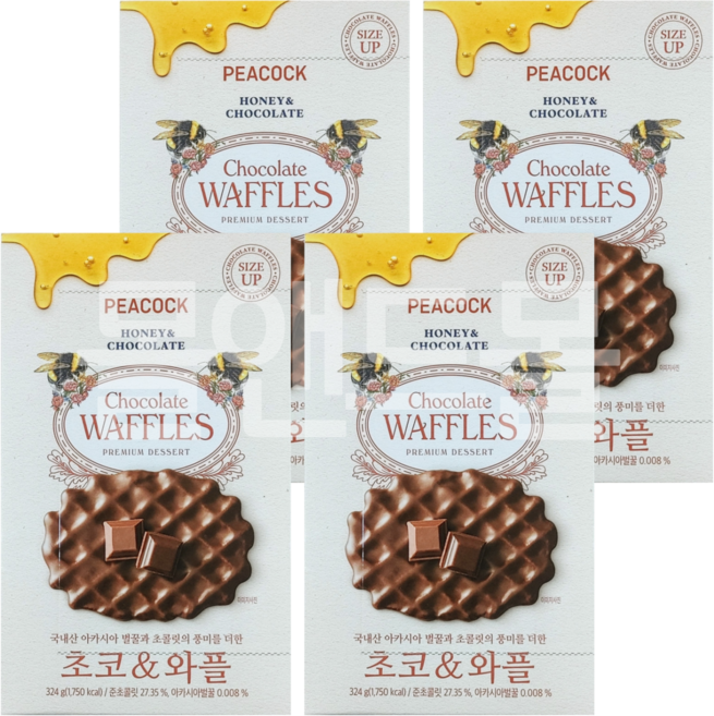 피코크 초코와플, 324g, 4개
