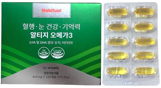 해비추얼 알티지 오메가3 눈 건강 기억력 혈행, 1박스, 120정 - 쿠팡