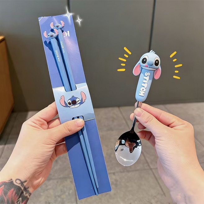 밀크카 주토피아 스티치 젖가락 숟가락 도시락수저세트 숨바꼭질 트리오세트, 1세트, 슈트