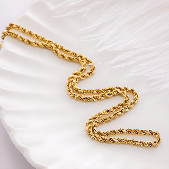 준쥬얼리 18K 할로우 로프(L) 목걸이체인