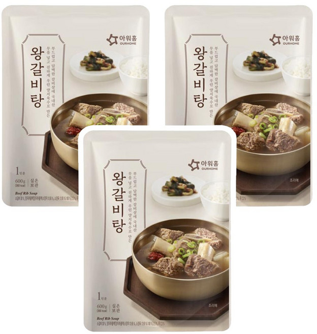 아워홈 왕갈비탕 600g, 3개