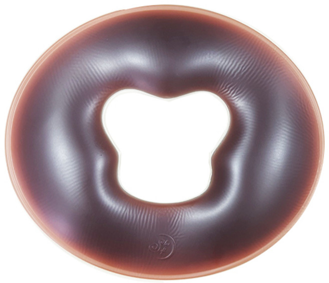 [로이스] 실리콘 원형 얼굴베개 경락용 자국방지 안면베개 O자형 안면쿠션 부드러운 촉감과 차원이 다른 편안함을 제공 피부미용 얼굴패드, 브라운, 1개