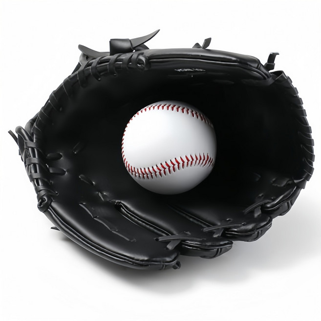 연습용 포수미트좌투용 왼손용 올라운드 야구 글러브 캐치볼 레저용글러브, 1개, 블랙