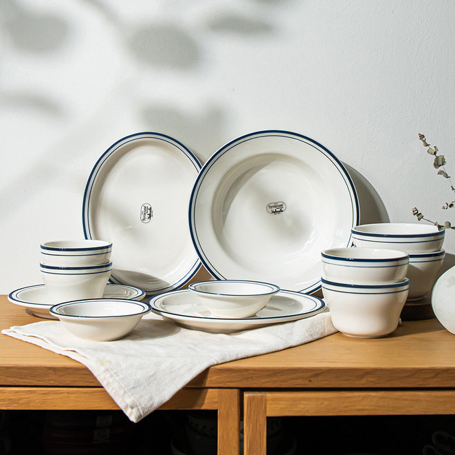 시라쿠스 뉴욕 홈식기 2인 한식 그릇 선물세트 12P, 블루, 1개