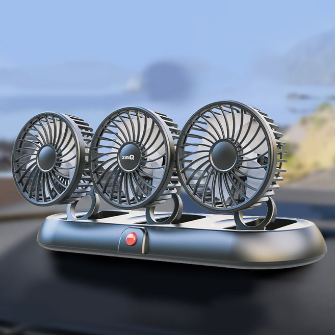 지니크 차량용 선풍기 USB 듀얼 ZQ-93770, 3구