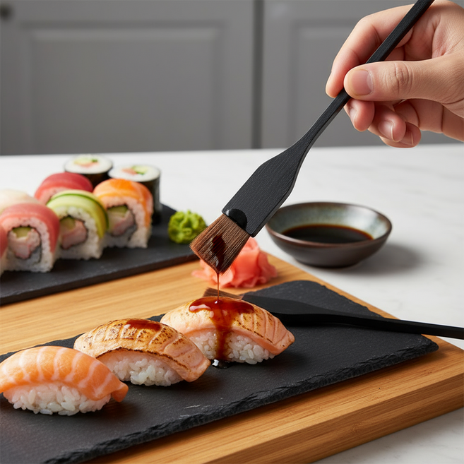 간장브러쉬 초밥소스 베이킹 계란물 붓 주방 다용도솔, 1개, 블랙