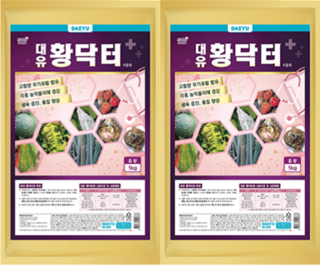 농업마켓365 대유 황닥터 수용제 프리미엄 유황복합제 고함량 무기유황+미량요소 비료, 2개, 1kg