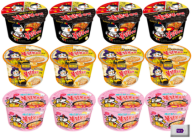 [더블비] 불닭큰컵세트 불닭큰컵4개+까르보큰컵4개+4가지치즈불닭큰컵4개, 1개