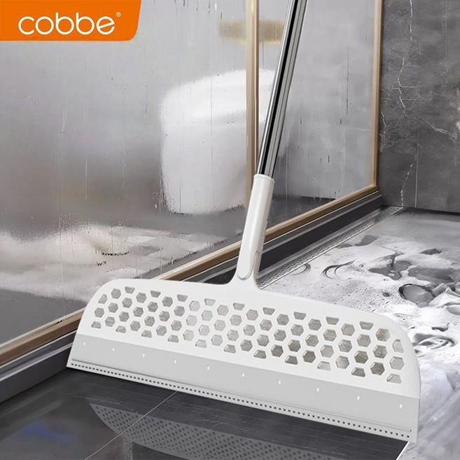 cobbe회색실리콘매직브룸 바닥물기제거기 다용도청소기 욕실 주방 발코니 유리문청소에적합 머리카락달라붙지않고 물기깔끔하게제거 내구성좋은스테인레스스틸손잡이, 1개