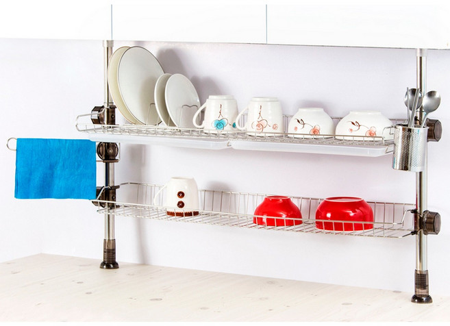 DAMDA 기둥 설치형 식기건조대 씽크선반 무타공, 1개, 800, 2단