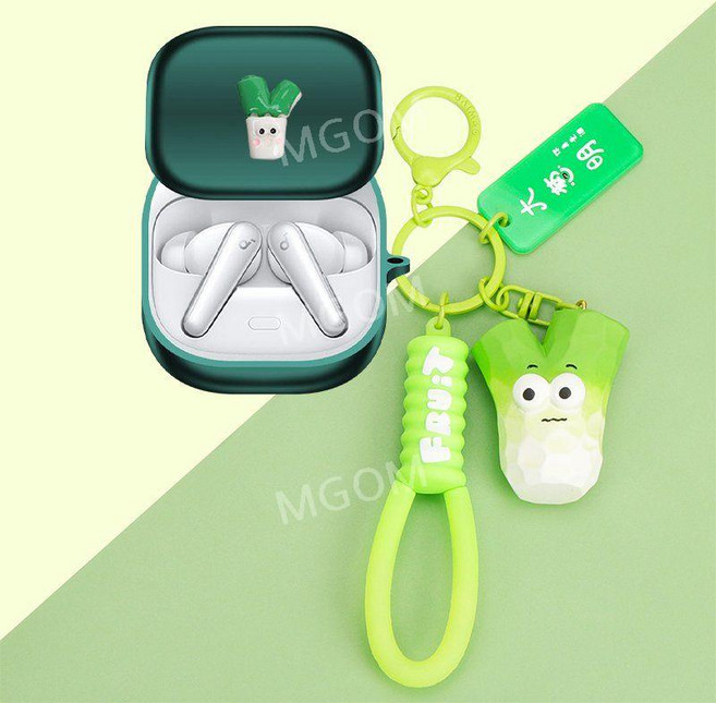 사운드코어 리버티5 케이스 호환 보호 커버 Soundcore Liberty 5 실리콘 무선, 그린+대파, 1개