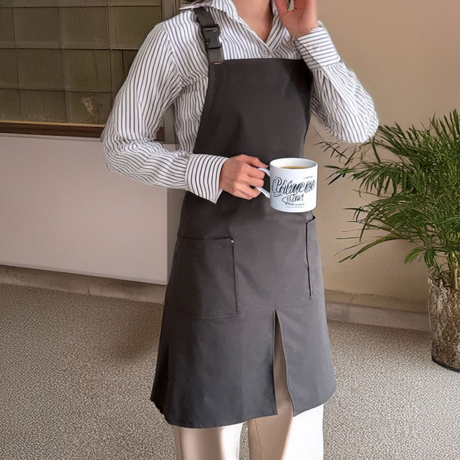 아리즈앤 전문가용 바리스타 카페 앞치마 다용도 방수, 1개, 바리스타 카키