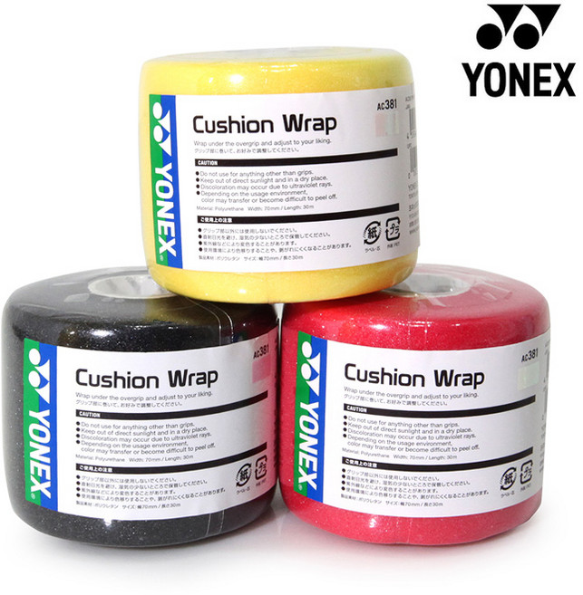요넥스 AC381 언더랩 테이프 스폰지 쿠션 그립 뮬러 배드민턴 라켓 오남스포츠, 레드, 1개