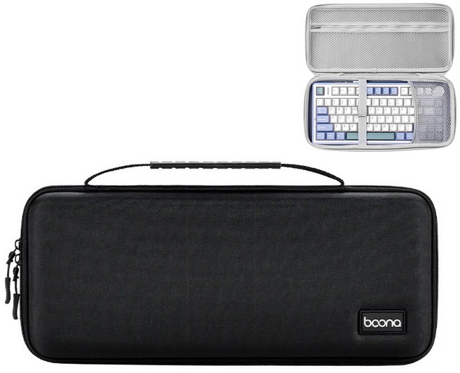 마켓세일러 EVA 게이밍 기계식 키보드 가방 하드 케이스 파우치, 블랙, 1개