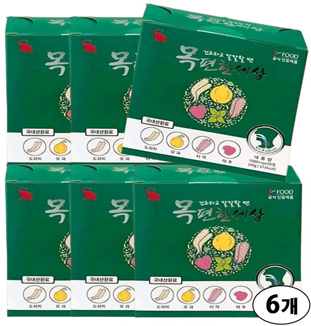 목편한세상 건조하고 칼칼할땐 도라지분말스틱 6박스 [특별최저가], 270g, 1세트