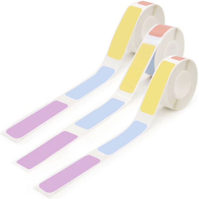 Ablemark 라벨 프린터 네임 스티커 라벨기 가정용 프린터기 미니 휴대용, 1개, 라벨지 무늬5 3개 12*40mm